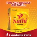 Sathi Danedar Condoms - Pack of 4. 