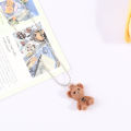 Bear Pendant Chain Necklace Bear Long Sweater Neck Chain  Gift. 