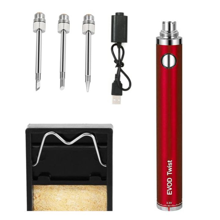 510 Interface 5V 8W Battery-Powered Soldering Iron, with USB Soldering Iron, Wireless Charging Solder Iron-Red