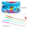 Double-Layer Electric Spinning Fishing Game With Music Light 4 Magnetic Fishing Rods. 