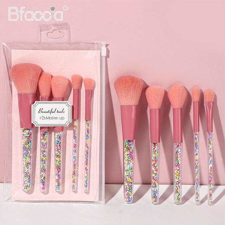 1 【HOT】 1 Set Candy Color Makeup Brushes 17Cm Cute Cosmetics Eyeshadow Blush Powder Brush Soft Smudge Brushes Set For Makeup Beauty Tool
