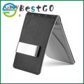 Men Fashion Leather Money Clip Slim Wallets Black ID Credit Card Holder Purse. 
