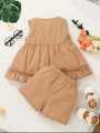 Adorable Baby Girl Casual Frock with Shorts: Comfortable Lawn Fabric for Stylish Comfort Trendy Casual Wear in Soft Lawn Fabric. 