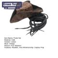 Green forest Pirate Cosplay Hat Soft Halloween Costume Party Adults Pirate Cosplay Cap. 