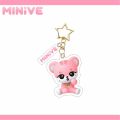 IVE MINIVE Cartoon Figure Pendant Keychain WonYoung CHERRY YuJin GANGANJI Anime HD Acrylic Keyring DIVE LEESEO LIZ Fans Gifts. 