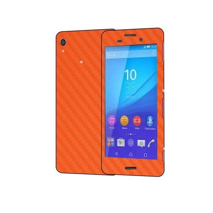 Sony Xperia M4 Aqua Orange Carbon Fiber Texture Mobile Skin