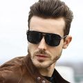 Sunglasses Square Frame with Side Retro Frame in Brown Color For Man & Woman. 