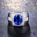 boys latest pearl blue diamond stone ring designs for men. 