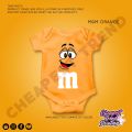 M&M chocolate theme for baby onesie. 