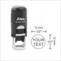 Mini 12mm Self inking Custom Round Rubber Stamp Shiny R512 -Using for paper and card with blue or black ink pad. 