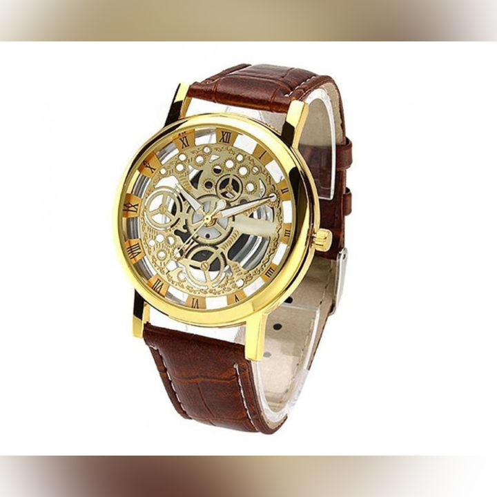 Rovite Golden Transparent Mechanical Watch