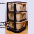 3 Drawers- Fruit Basket- Vegetables bucket- Storage Box- Decorative Box Plastic Cabinet - Three Portions Kids Draws- Kitchen Cabinet Box - Girls makeup organizer- Cosmetics box- Things saver Portable Foldable Toys Box Multipurpose. 
