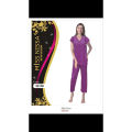 2 Piece Silk Full-Length Comfortable Night Suit For Women. 