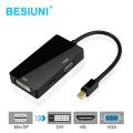 3 In 1 Mini displayport DP Thunderbolt to DVI VGA HDMI-compatible Converter Adapter cable for iMac Mac Mini Pro Air Book type1. 
