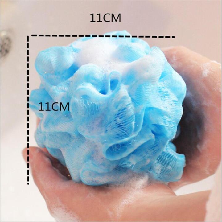 New Pack Of 1 Mesh Soft Bath Sponge Body Pouf Shower Loop Scrubber In Random Color