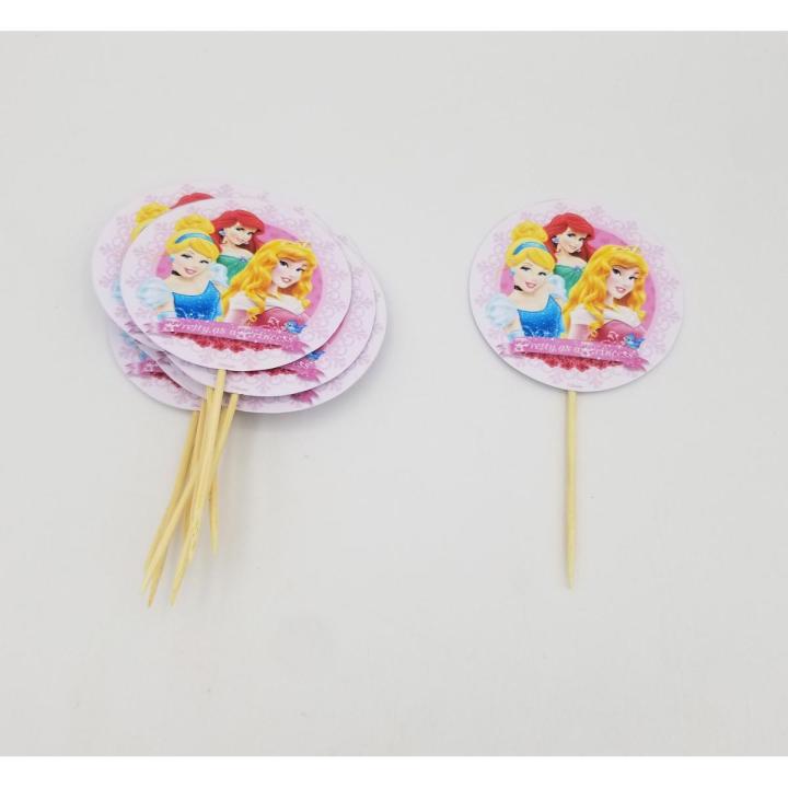 PRINCESS THEME CUPCAKE TOPPER - PACK OF 10 CUPCAKE TOPPERS - PRINCESS CUPCAKE TOPPERS