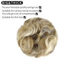 SHANGZI Synthetic Hair Bun Chignon Messy Curly Hair Band Elastic Scrunchy False Hair Pieces For Women Hairpins Black Brown. 