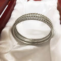 Trendy Silver Plated Bangles Pair for Women & Girls | Stylish Dotted Design Daily & Party Wear Jewelry – Size 62 (2.8), Pack of 2 Sku( IB122). 