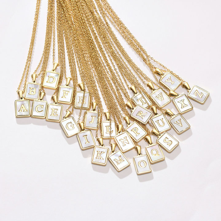 18K%20Gold%20Stainless%20Steel%20Alphabet%20Letters%20A-Z%20Initial%20Necklace%20For%20Women%20White%20Rectangle%20Shell%20Alphabet%20Pendant%20Necklace%20-%20Image%205