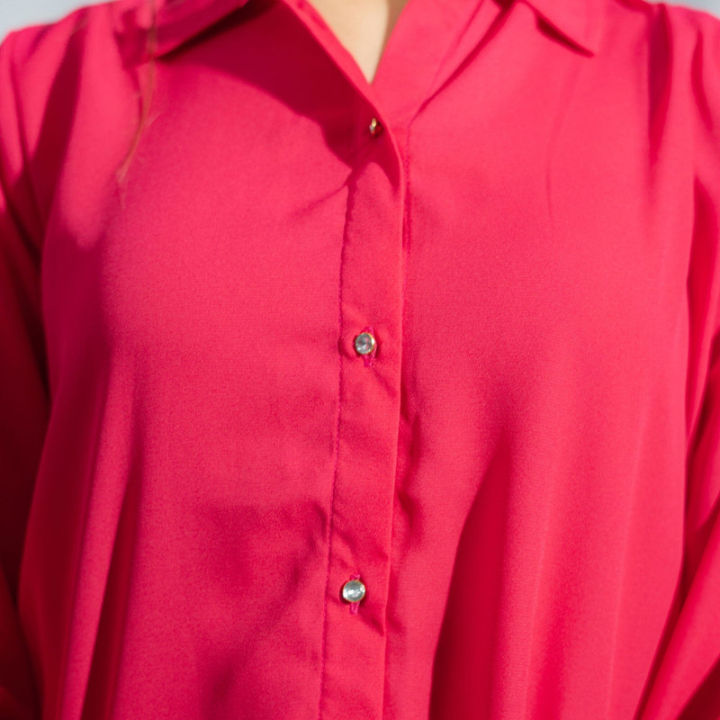 Women's%20Button%20Down%20Shirt%20Hot%20Pink%20-%20Image%204