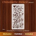 Chinoiserie  Large Floral Reusable Stencil For wall Painting Art DIY Home Decor, Album Crafts and Canvas. 