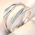 New Design Cubic Zirconia King Queen Silver Couple ring for Women. 