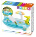 2.03m X 1.73m X 89cm Children's Paddling Pool With Slide Crocodile Inflatable Swimming Pool. 