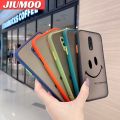 JIUMOO For Oneplus 6T Case Fashion Simple Smile Face Frosted Transparent Back Cover Lens Camera Protect Phone Case Edge Full Cover Casing Hard Cases. 