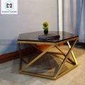 Hexagon Coffee Table - Wooden Center Table for Living Room - Elegant Serving and Cocktail Table. 