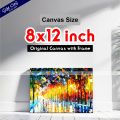 Gift City Presents Street Light View Canvas Painting with Frame Wall Art for Home Decor Multiple Sizes. 