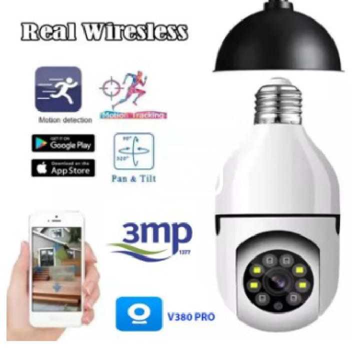 CCTV - 3MP CCTV Camera  CCTV Camera Wifi -  Camera Smart Camera Wifi CCTV Wifi Camera CCTV Security Camera 360° View Rotatable, Hd Ip Cctv Smart Camera, Pan Tilt, Wireless, Color Night Vision, Two Way Audio , Motion Detection, SD Card Slot, V380,