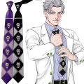 Anime Tie for Man JoJo's Bizarre Adventure Kira Yoshikage Cosplay KILLER QUEEN Skull Neck Heavens Door Cosplay Costume Prop. 