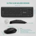 Wireless Keyboard and Mouse Set, SBARDA 2.4 GHz Wireless, Full Size Compact Silent Computer Keyboard and Mouse with 13 Multimedia Shortcut Keys for Computer, PC, Desktop, Laptop. 