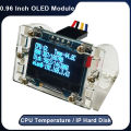 Raspberry Pi 4 0.96 inch OLED I2C 4-pin LCD Screen Module Displays CPU Temperature IP Hard Disk Information for Arduino STM32. 