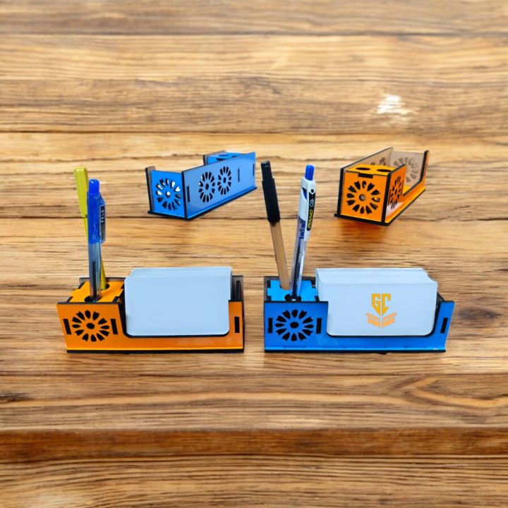 Gifts Cut Desk Organizer with Pen Holder and Card Holder Elegant Desktop Organizer Desk Accessory Compact Card and Pen Holder