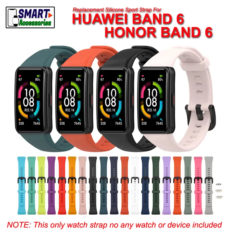 Replacement Sport Silicone Watch Band Strap For Huawei Band 6 and Honor Band 6 Watch Belt