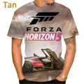2024 hot sale Forza Horizon 4 3D stereo T-shirt sports car men's women's street style short sleeve T-shirt fashion clothing. 