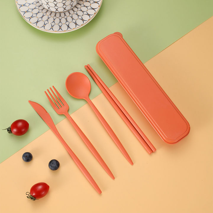 Spoon%20Fork%20Chopsticks%20Knife%20Box%20Wheatstraw%20Natural%20Plastic%20Cutlery%204%20Pcs%20Set%20-%20Image%209