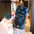 Phone Case OPPO A12 Back Cover Cute 3D Cartoon Blue Light Happy Doraemon Soft Couple Cases Stand Holder for OPPO A12 Case. 