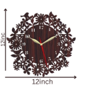 Wooden Wall Clock - Home & Office Decor - Laser Cut 3d design wall clock 12 inch clock dile. 