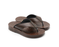 Aerosoft Men Slipper MA5101 – Medicated PU Sole and Synthetic Leather Upper with Foam – Brown and Black Slipper for Men. 
