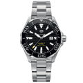 Tag Heuer Aquaracer Silver Stainless Steel Black Dial Quartz Watch for Gents - WAY201ABA0927. 
