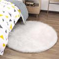 Imitation wool round silky carpet. 