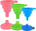 Kitchen Silicone Collapsible Funnel Set of 1,2,5,10 Large,Flexible-Foldable-Cooking-Food-Grade Funnels for Filling Small or Mini Bottles,Perfume,Filling Capsules,Fry Oil Filter,Essential Oil,Spice. 