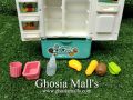 Pretend Play Toy Refrigerator With Colorful Dazzling Lights & Music Intelligent Cool Spray Fridge Kitchen Gift Set With Fruits & Accessories For Kids - 1986. 