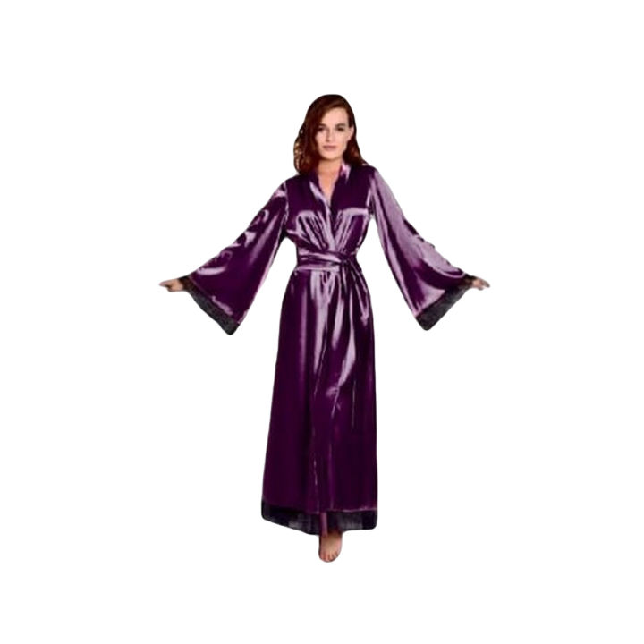 Long satin night gown best sale