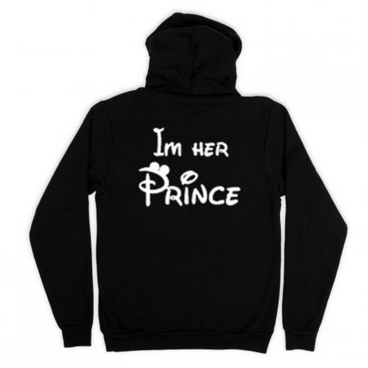 Prince and princess pullover hoodies for couples-pack of 2