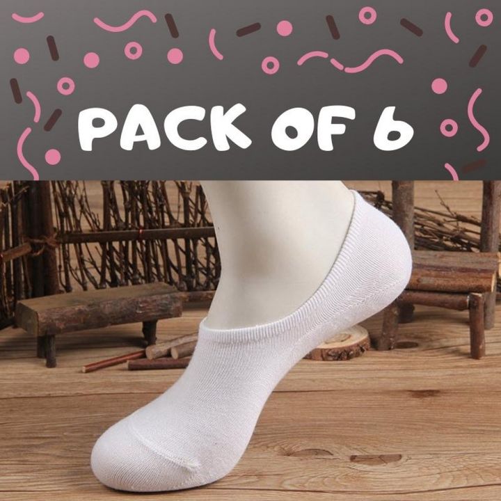 Pack of 6 Pairs - No Show Socks - For Men and Women - Multi Color