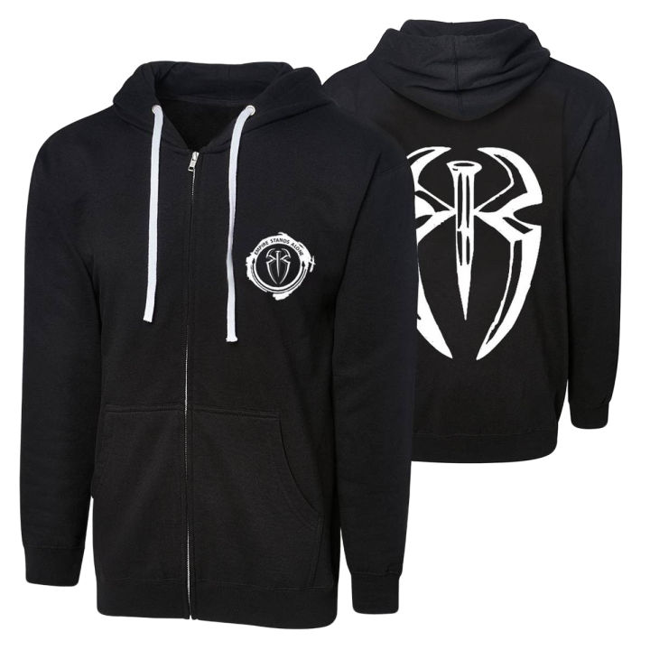 Ace -Black ROMAN Fleece Printed Hoodie for Men