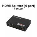 4 Ports HDMI Splitter Full HD for Camera, PC, Monitor. 